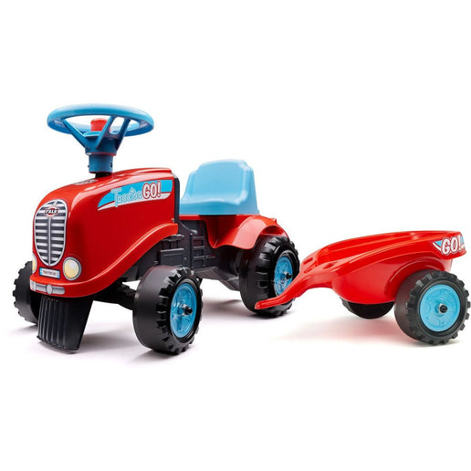 FALK Traktor guralica Go Farm crvena s volanom i kiperom