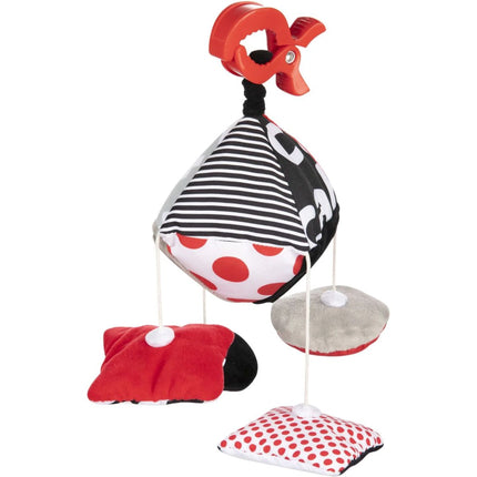 Kontrastna viseća igračka s kopčom Sensory