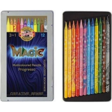 KOH-I-NOOR Set pastelnih višebojnih olovaka u laku Magic 12 komada