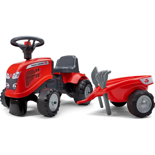 FALK guralica traktor Massey Ferguson s volanom i prikolicom crvena