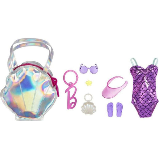 Barbie set pribora za lutku s torbicom u obliku školjke